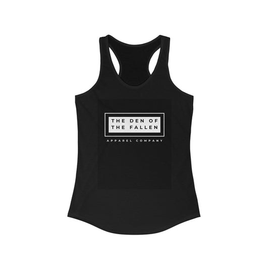 White logo Women's Ideal Racerback Tank